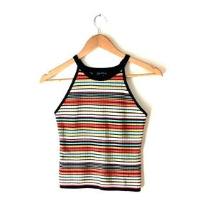 Vintage-Inspired Knit Multicolor Tank Top